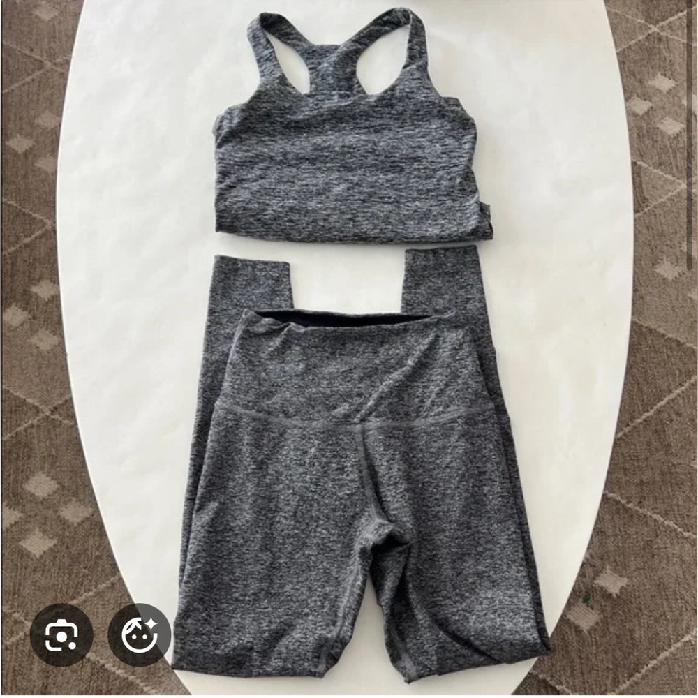 Beyond Yoga Gray Legging & Sports Bra Set